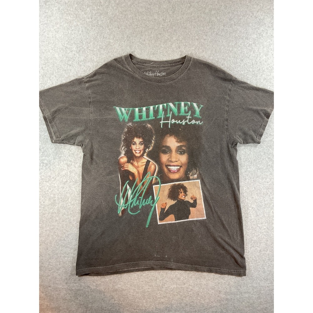 Whitney Houston Graphic T-Shirt Charcoal Grey Vintage Style Cotton Tee M/L #698